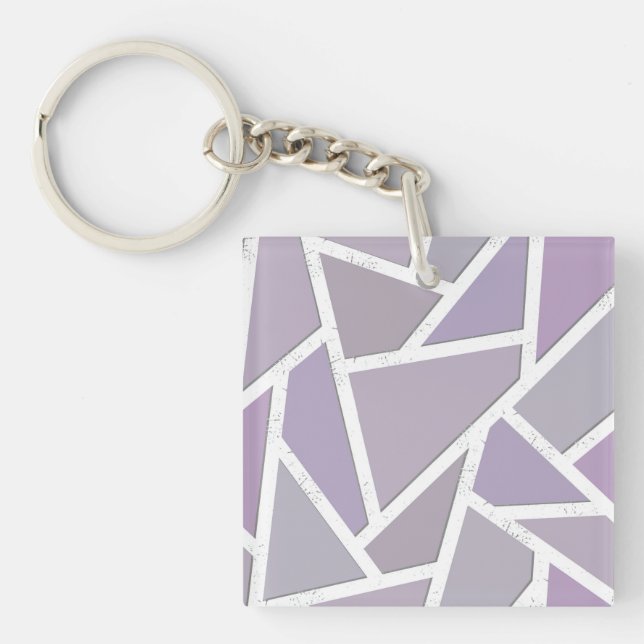 Lavender mosaic pattern keychain (Front)