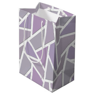 Lavender mosaic pattern medium gift bag