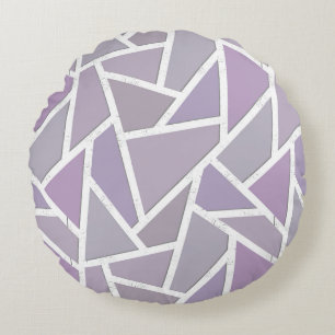 Lavender mosaic pattern round pillow