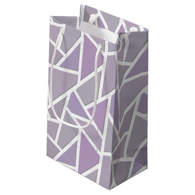 Lavender mosaic pattern small gift bag (Back Angled)