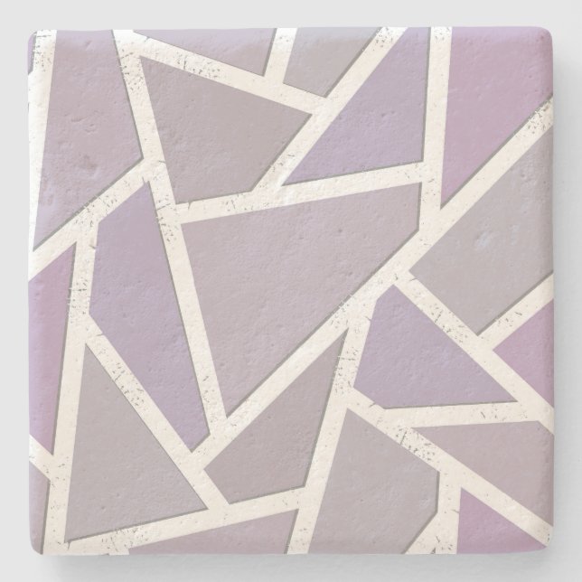 Lavender mosaic pattern stone coaster (Front)