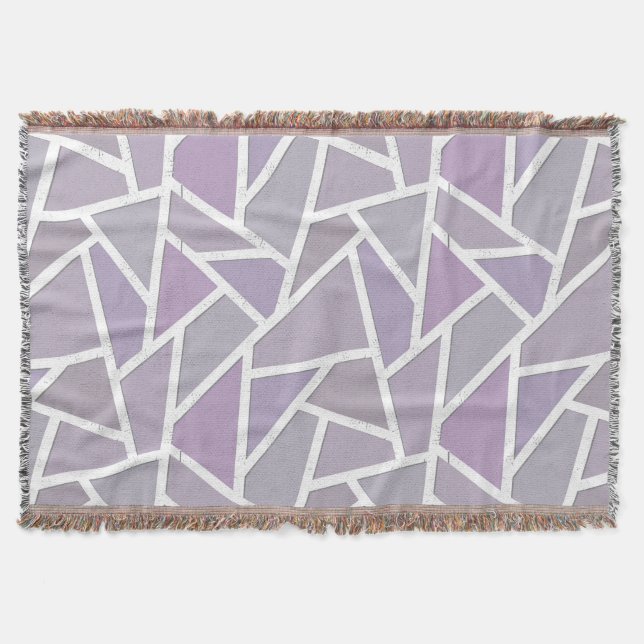 Lavender mosaic pattern throw blanket (Front)