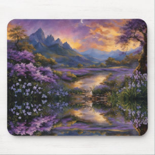 Lavender Mountain Valley at Dawn Mouse Pad