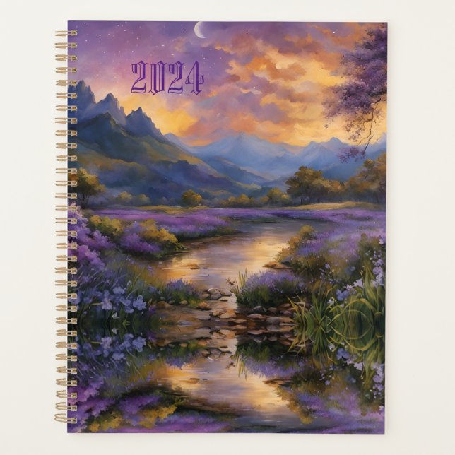 Lavender Mountain Valley at Dawn Planner (Front)
