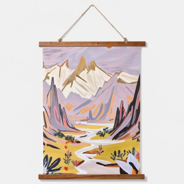 Lavender Mountains Hanging Tapestry (Front)