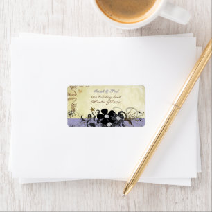 Lavender Musical Flower Swirl Return Address Label