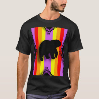 Lavender Native Fire Colour Bear Print  T-Shirt