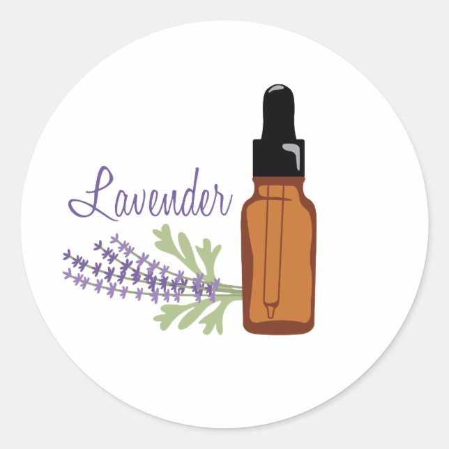 Lavender Oil Classic Round Sticker (Front)