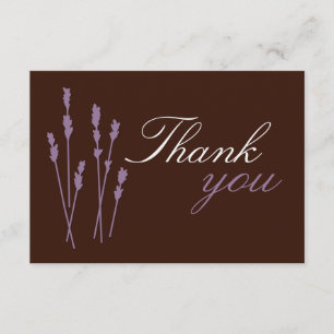 Lavender on Brown Thank You Cards (flat cards)