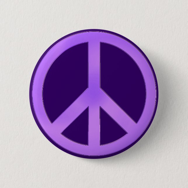 Lavender on Dark Purple Peace Sign 2 Inch Round Button (Front)