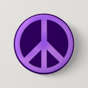 Lavender on Dark Purple Peace Sign 2 Inch Round Button