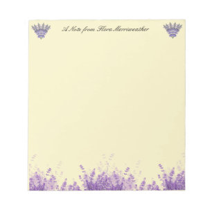 Lavender on Parchment Personalized Notepad