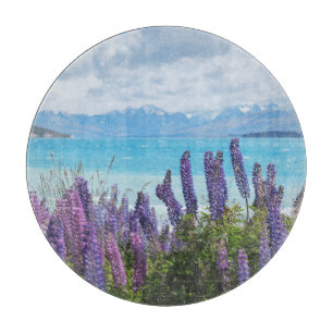 lavender on the lake shore cutting board