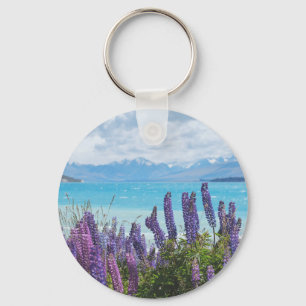 lavender on the lake shore keychain
