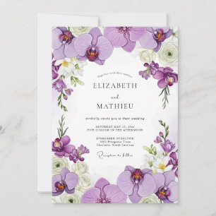 Lavender Opulent Orchid Wedding Invitation