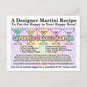 Lavender Orange Martini Recipe Postcard