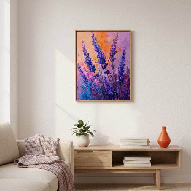 Lavender Orange Sunset Painting Wall Art Poster (Creator Uploaded)