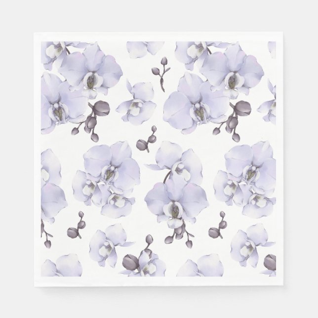 Lavender Orchid Baby Shower Napkins  (Front)