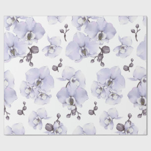Lavender Orchid Baby Shower Wrapping Paper