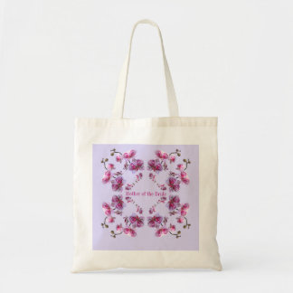 Lavender Orchids Custom Text Name Wedding Tote Bag
