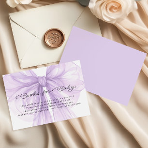 Lavender Organza Bow Books For Baby Enclosure Card
