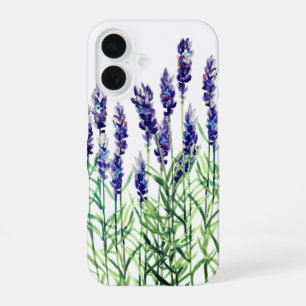 Lavender painted with watercolors iPhone 16 case