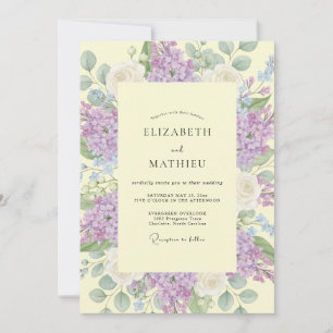 Lavender Painterly Floral Spring Wedding Invitation