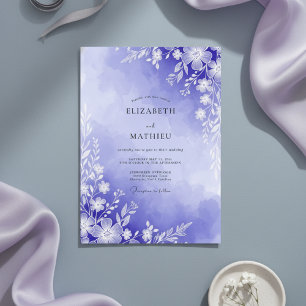 Lavender Painterly Floral Wedding Invitation
