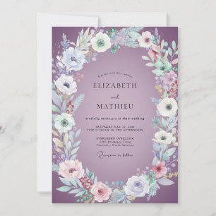 Lavender Painterly Watercolor Wedding Invitation