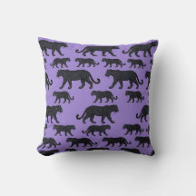 Lavender Panther Throw Pillow Boho Home Decor