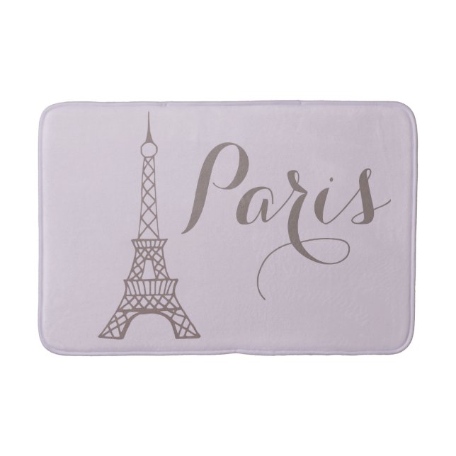 Lavender Paris Eiffel Tower Bath Mat (Front)
