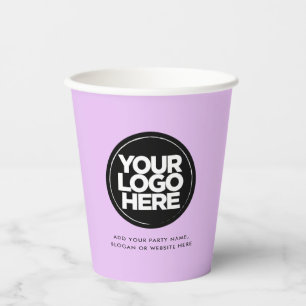 Lavender Pastel Pink   Personalized Logo and Text Paper Cups