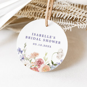 Lavender Pastel Spring Floral Bridal Shower Favour Tags