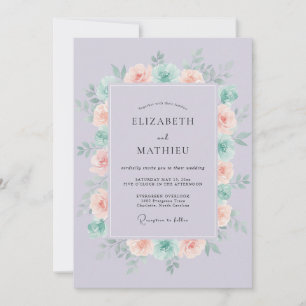 Lavender Pastel Spring Wedding Invitation