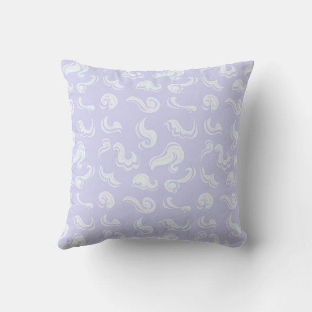 Lavender Pastel Swirl Abstract Cushion (Back)