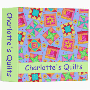 Lavender Patchwork Quilt Name Personalized Album Binder
