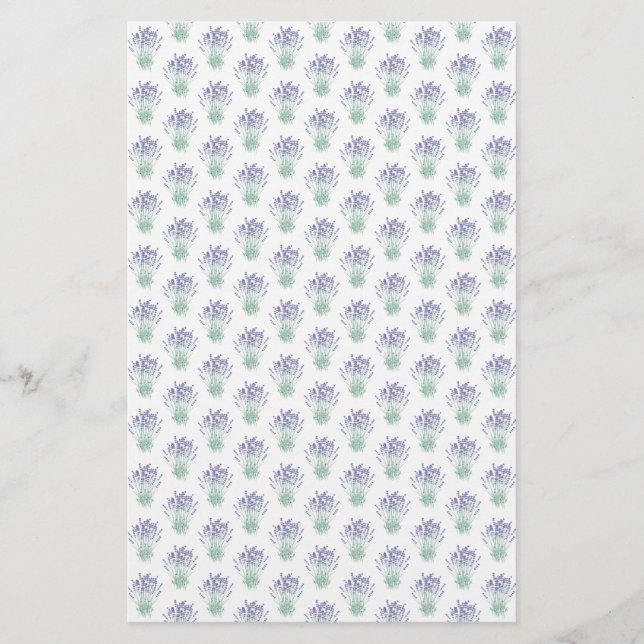 Lavender Pattern Gift Soap Wrap | Linen Paper (Front)
