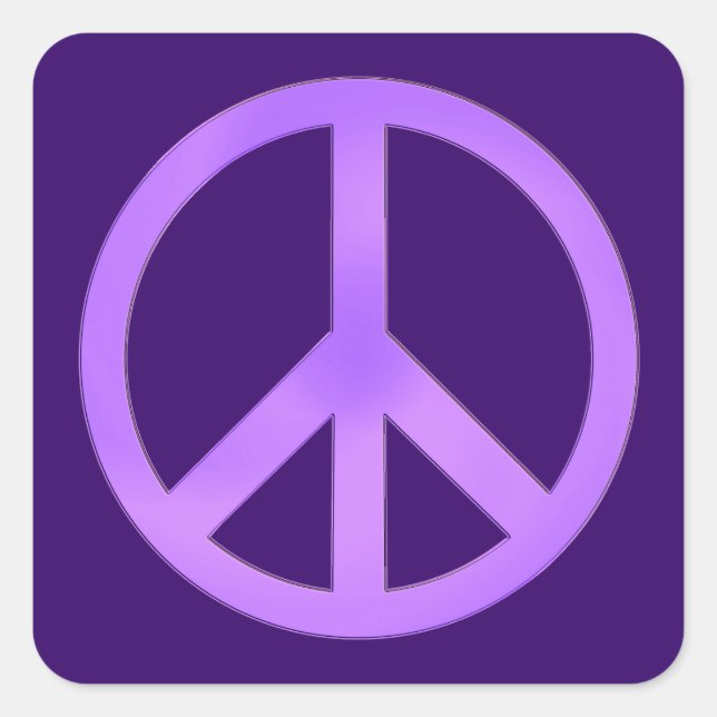 Lavender Peace Symbol Square Sticker (Front)