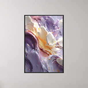 Lavender Peach Cream Fluid Swirl Canvas Print