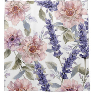 Lavender Peony Watercolor Floral Garden 
