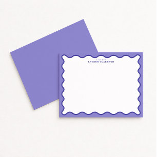 Lavender & Periwinkle Wavy Frame Note Card