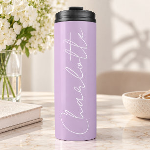 Lavender Personalized Bridesmaid Bachelorette Name Thermal Tumbler