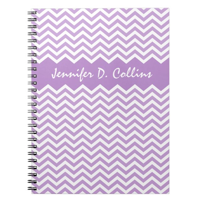 Lavender personalized chevron pattern notepad notebook (Front)
