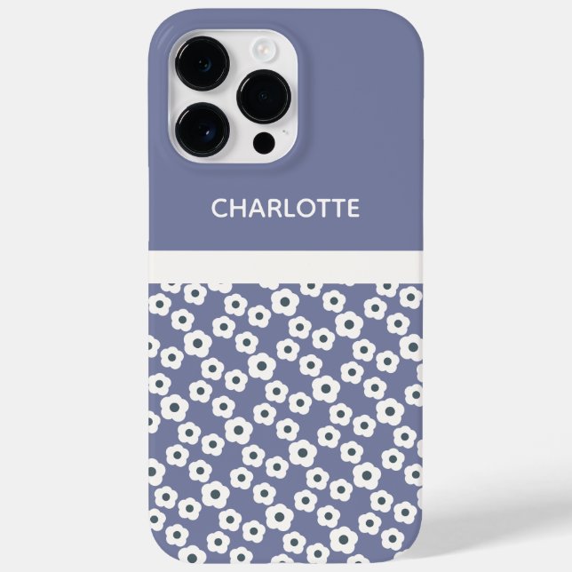Lavender Personalized Modern Retro Floral Patterns Case-Mate iPhone Case (Back)