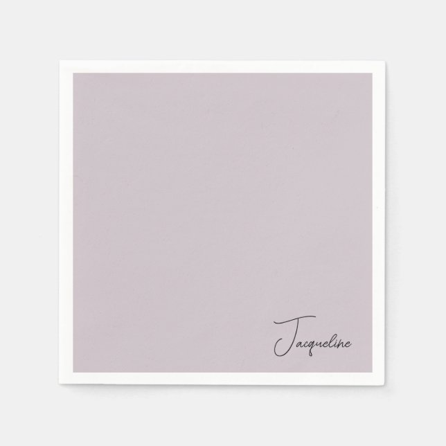 Lavender Personalized Script Name Shower Cocktail Napkin (Front)