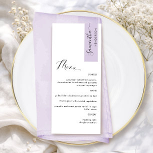 Lavender Personalized with Guest Name Elegant Menu
