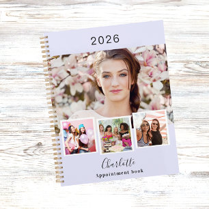 Lavender photo collage appointments 2026 planner