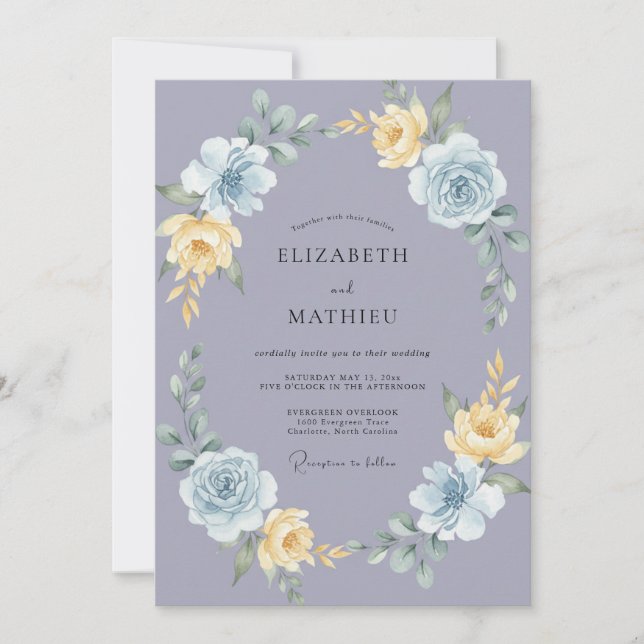 Lavender Picturesque Spring Wedding Invitation (Front)