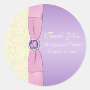 Lavender, Pink, and Ivory 3" Round Sticker