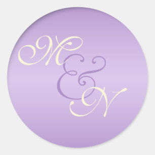 Lavender, Pink, and Ivory Monogrammed 1.5" Sticker
